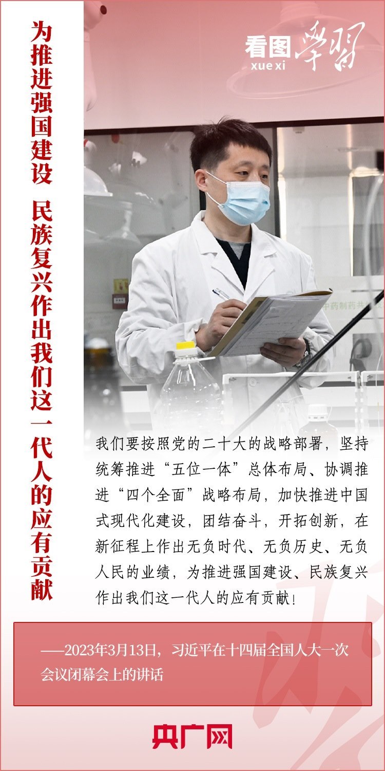 看圖學習丨為推進強國建設、民族復興作出我們這一代人的應有貢獻
