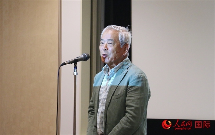 展覽名譽(yù)顧問、日本前文化廳長官青柳正規(guī)致辭。（人民網(wǎng) 許可攝）