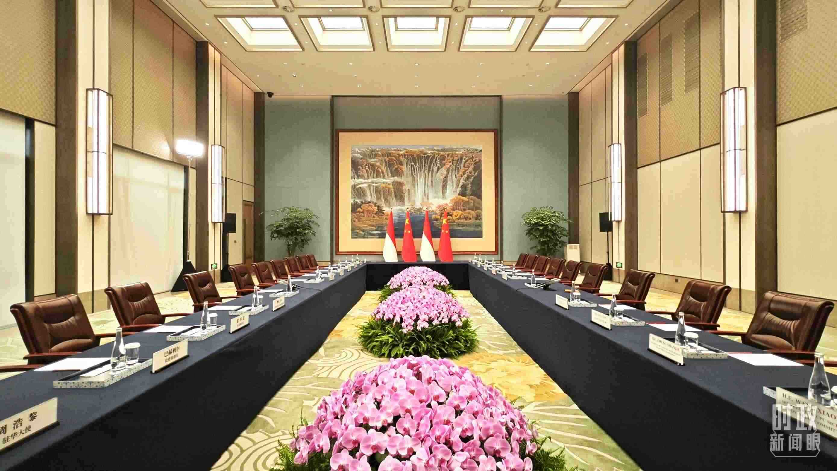 中印尼兩國元首在這里舉行會見。這是會見開始前的場景。（總臺央視記者許永松拍攝）