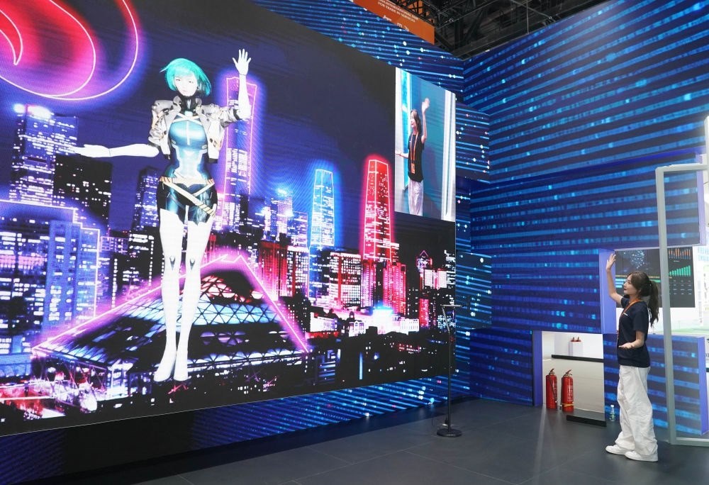 這是9月1日在國家會議中心拍攝的一款數(shù)字人。新華社記者 任超 攝