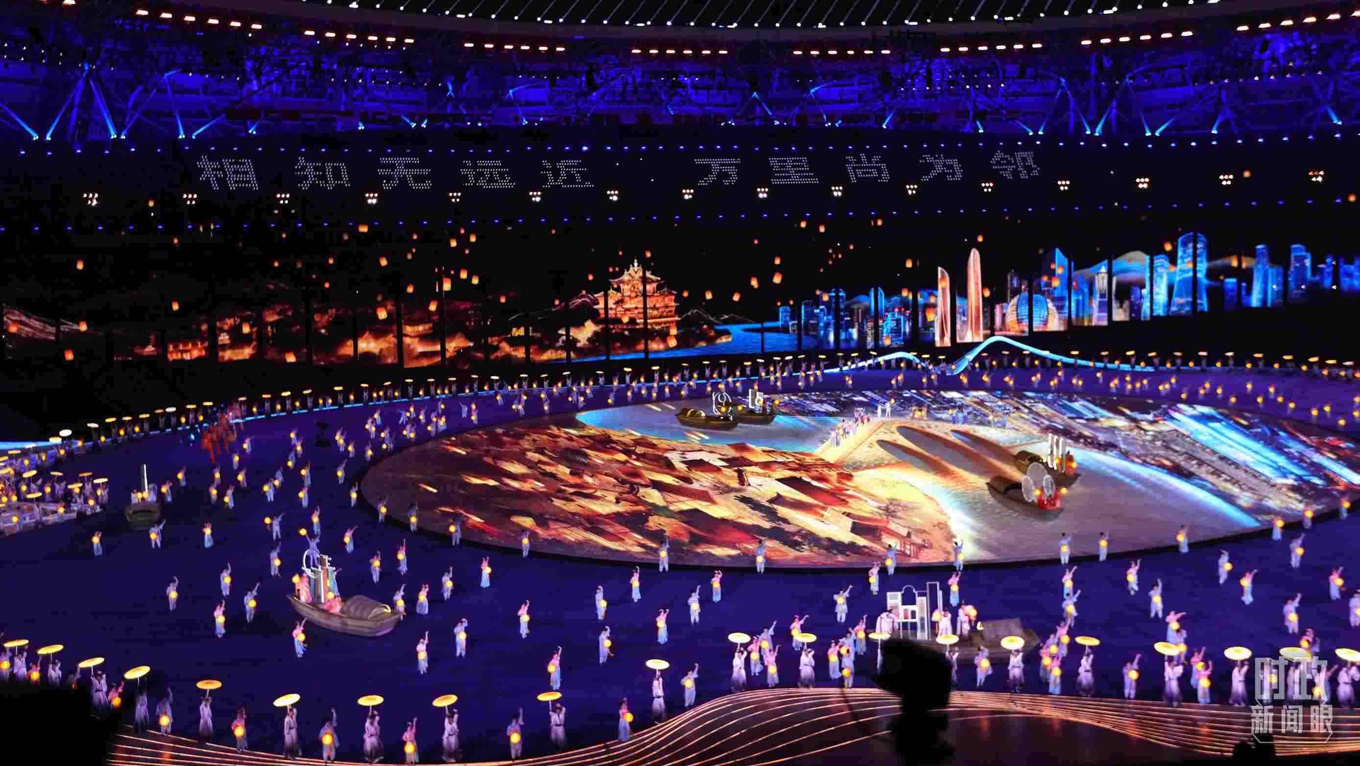 △杭州第19屆亞運(yùn)會(huì)開幕式。（總臺(tái)央視記者魏幫軍拍攝）