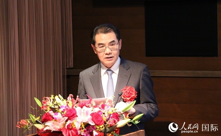 中國駐日本大使吳江浩發(fā)表致辭。人民網(wǎng) 許可攝