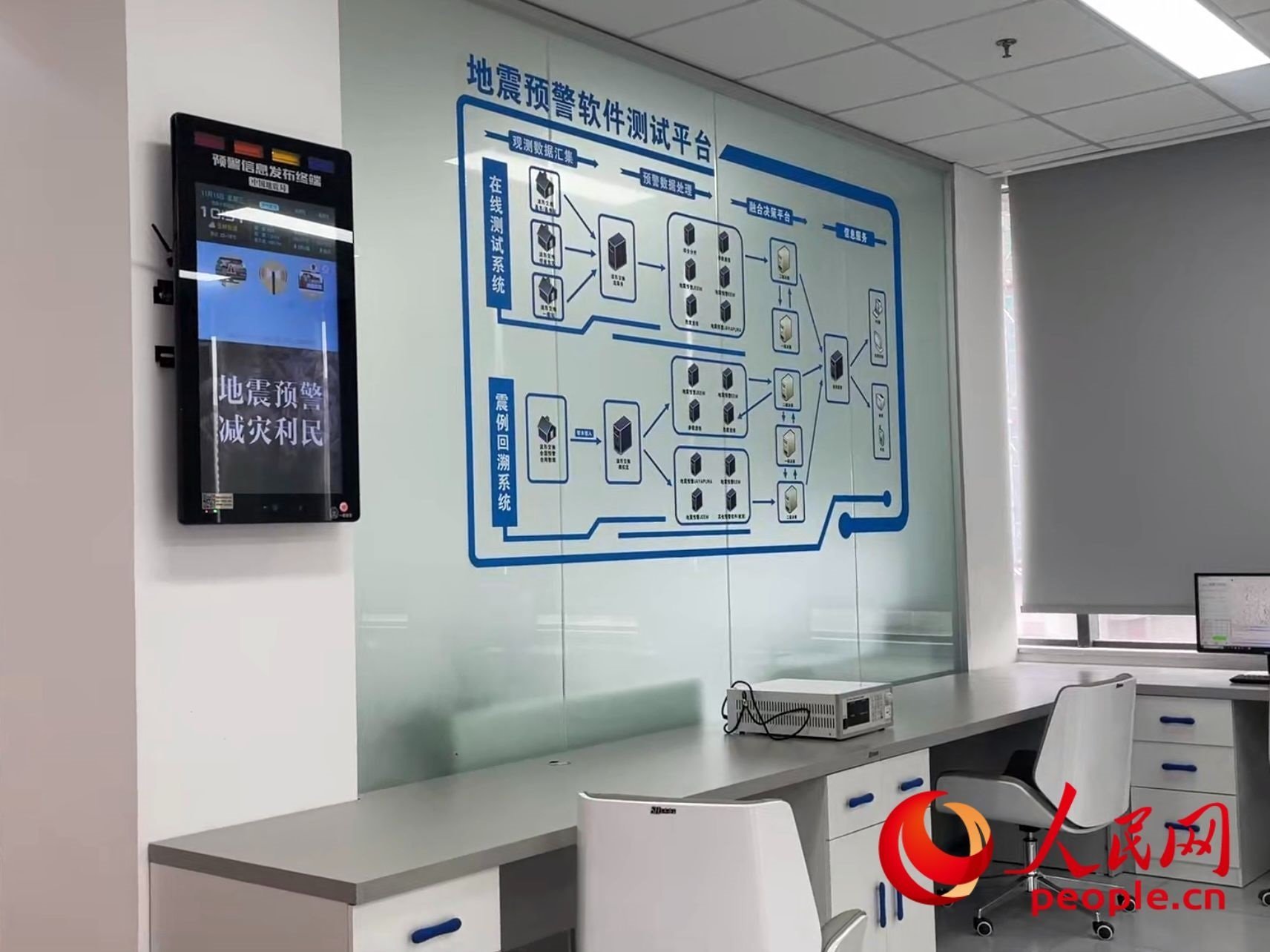 中國地震局地震預警技術測試實驗室。人民網(wǎng) 周靜圓攝