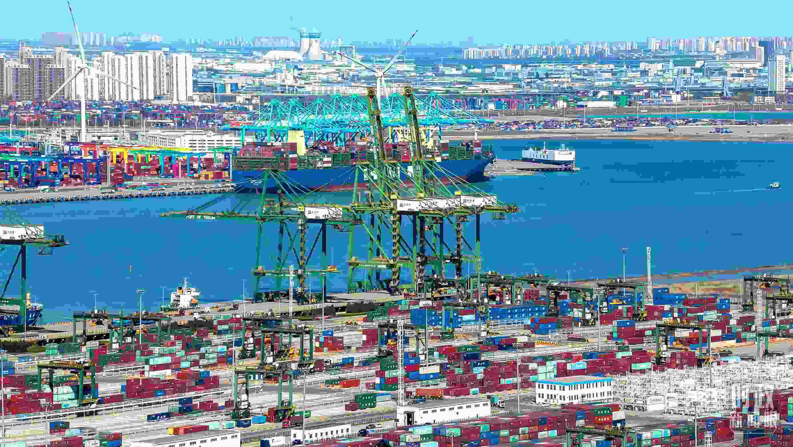 △俯瞰天津港。