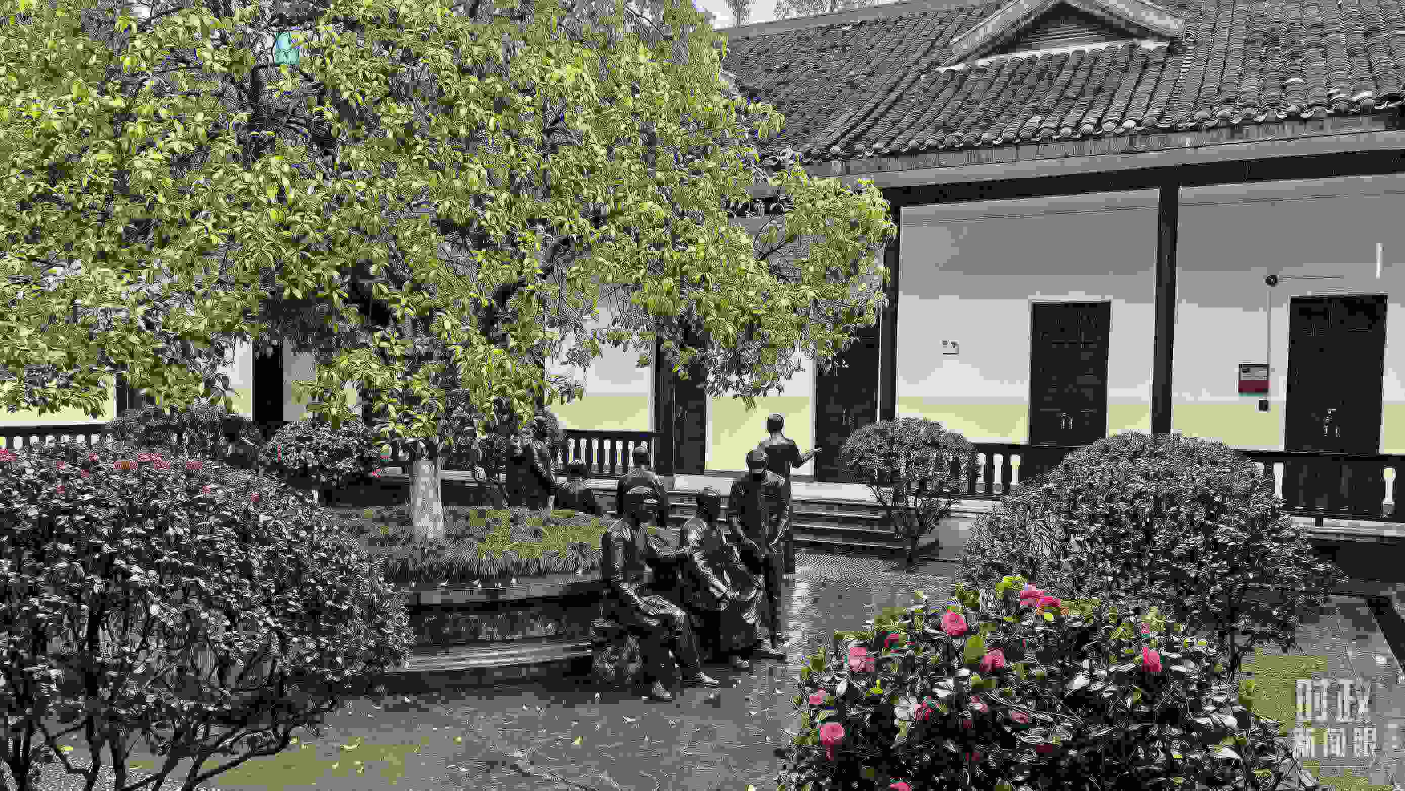 △湖南第一師范學(xué)院（城南書院校區(qū)）校園里。（總臺央視記者趙化拍攝）