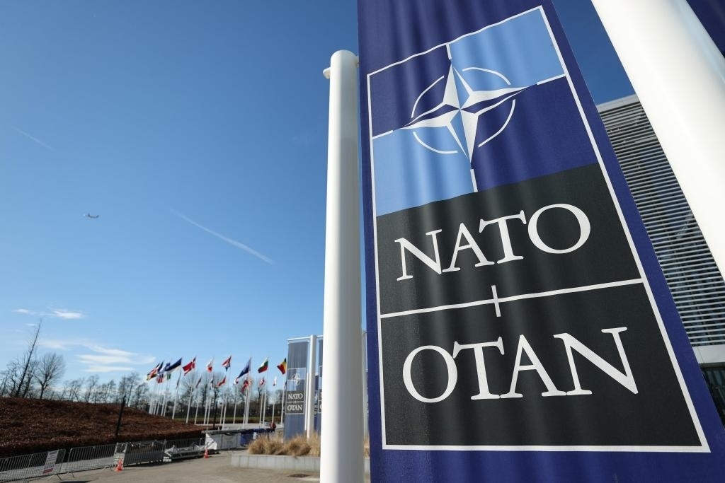 這是3月14日在比利時(shí)布魯塞爾拍攝的北約總部一角。新華社記者趙丁喆攝