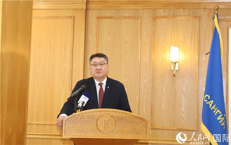 扎布赫楞部長(zhǎng)致辭。人民網(wǎng)記者 霍文攝