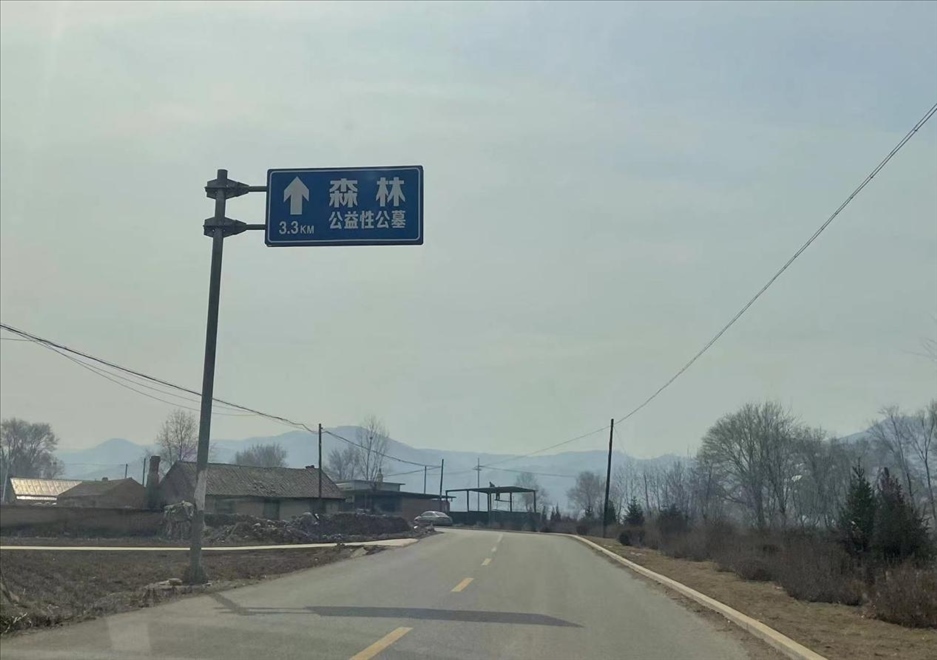 通往森林紀(jì)念園公墓的路上，指示牌標(biāo)注“公益性公墓”  （白杰戈攝）