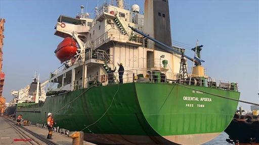 中蘇海運(yùn)直航貨輪靠泊蘇里南碼頭。中國(guó)駐蘇里南大使館供圖