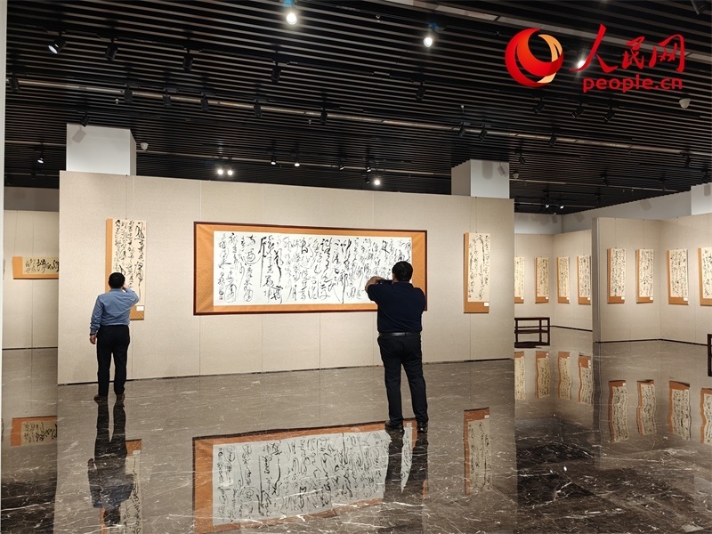 觀眾正在參觀展覽。人民網(wǎng)記者 韋衍行攝