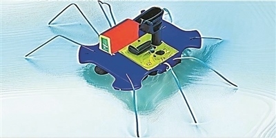 一種能夠在水面上滑行的自供電“蟲子”機(jī)器人。圖片來源:紐約州立大學(xué)賓漢姆頓分校