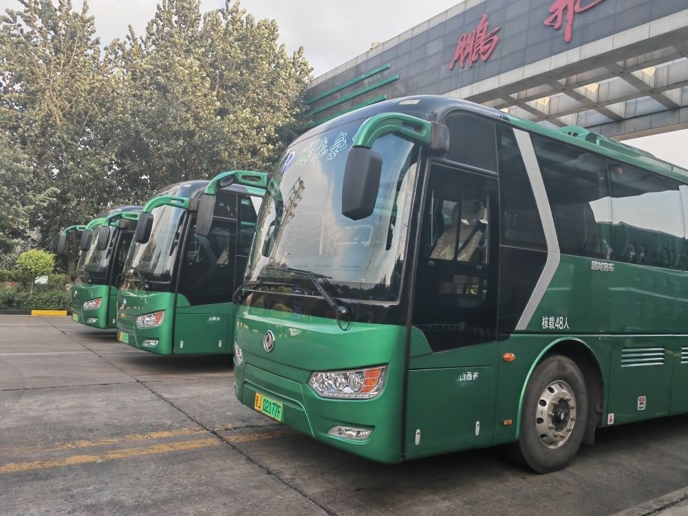 2024年9月4日拍攝的鵬飛集團的氫能大巴車。新華社記者 王勁玉 攝