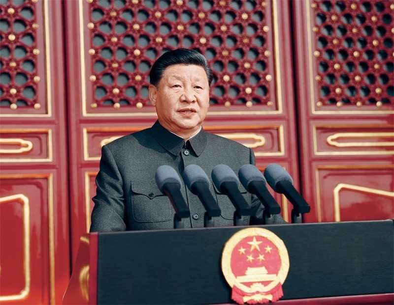 2019年10月1日，慶祝中華人民共和國成立70周年大會在北京天安門廣場隆重舉行。中共中央總書記、國家主席、中央軍委主席習(xí)近平發(fā)表重要講話。 新華社記者 鞠鵬/攝