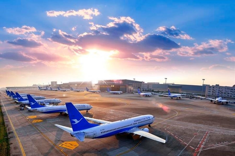 這是如今廈門航空的機隊照片。（廈門航空有限公司供圖）