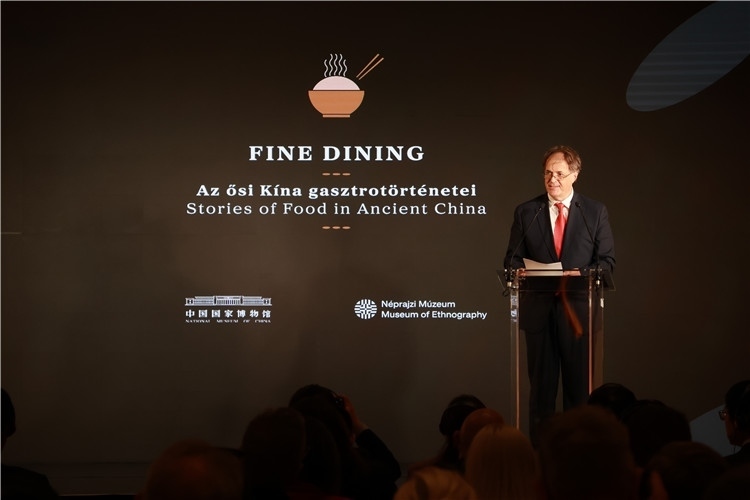 匈牙利文化和創(chuàng)新部副國務(wù)秘書喬鮑致辭。圖片由中國駐匈牙利大使館提供。