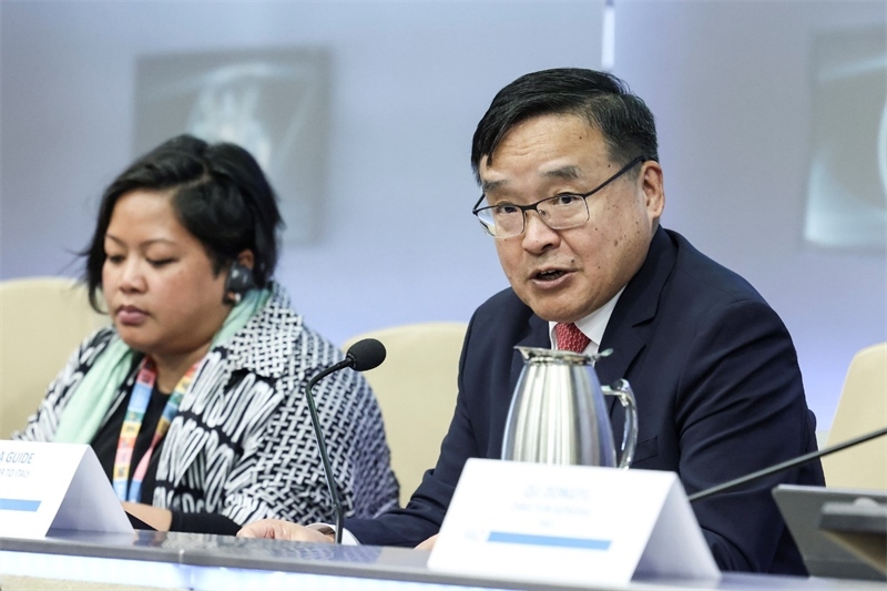 中國駐意大利大使賈桂德向與會(huì)者闡述全球發(fā)展倡議的深刻內(nèi)涵。主辦方供圖