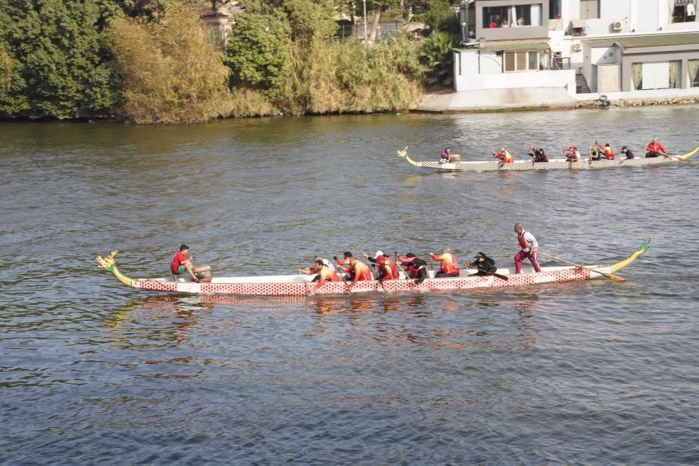 活動(dòng)現(xiàn)場(chǎng)龍舟競(jìng)技，共慶春節(jié)。開(kāi)羅中國(guó)文化中心供圖