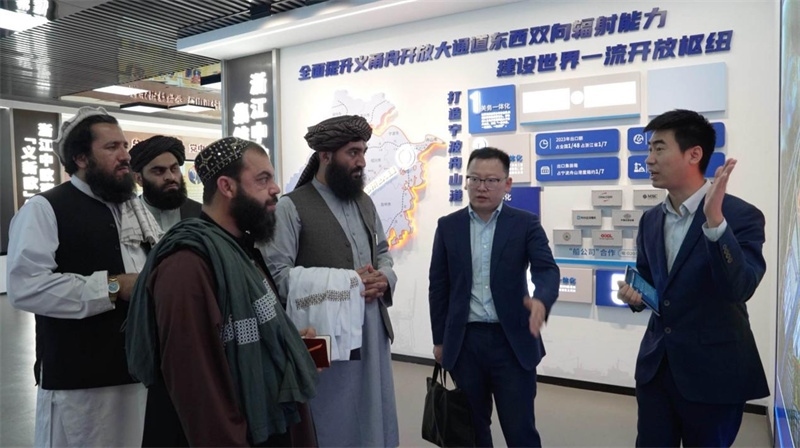 代表團在義新歐班列始發(fā)站參觀。CGTN記者 楊剛攝