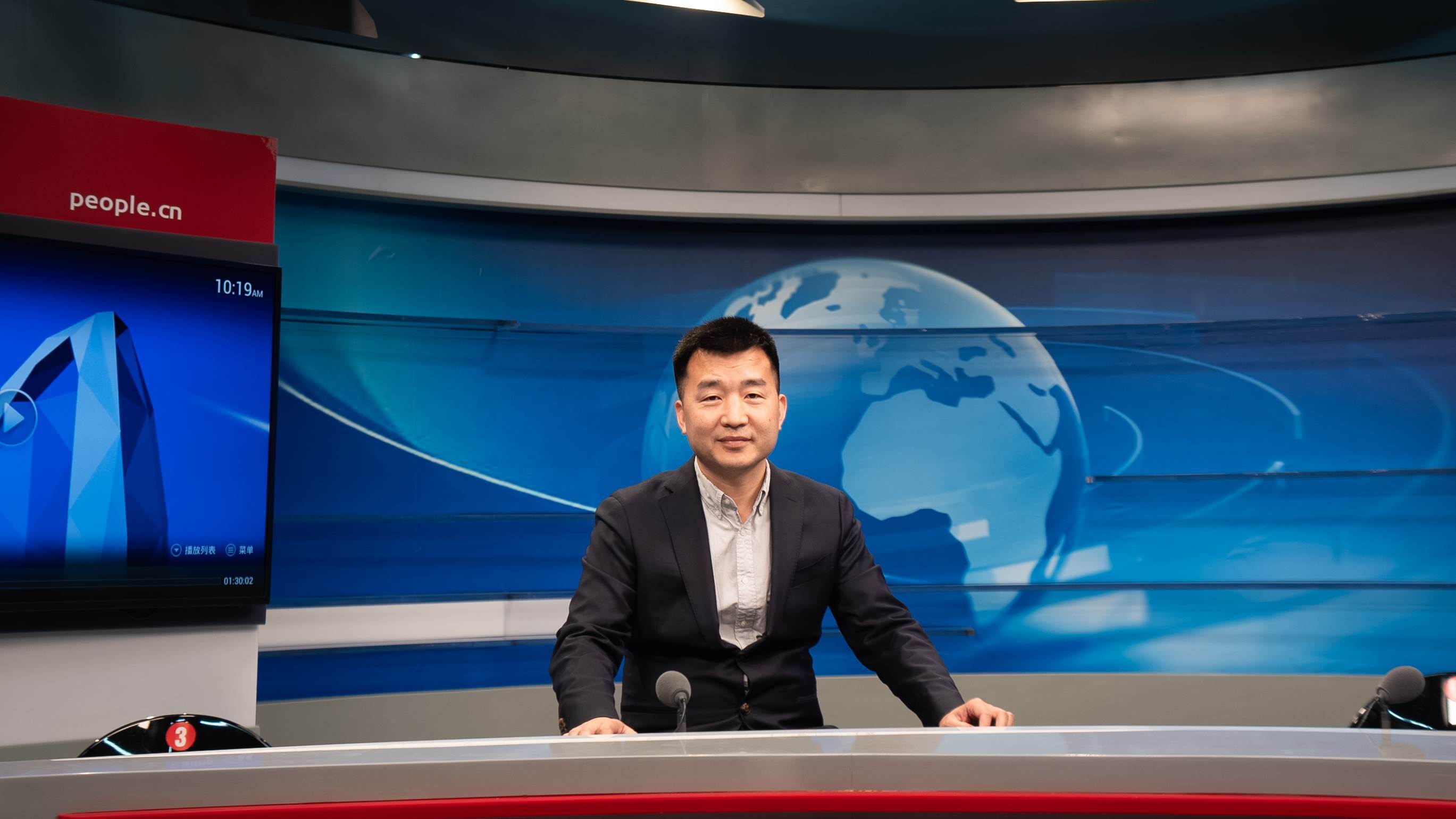 應(yīng)急管理部國(guó)家自然災(zāi)害防治研究院研究員，博士生導(dǎo)師許沖作客人民網(wǎng)。人民網(wǎng)記者 葛泰佚攝