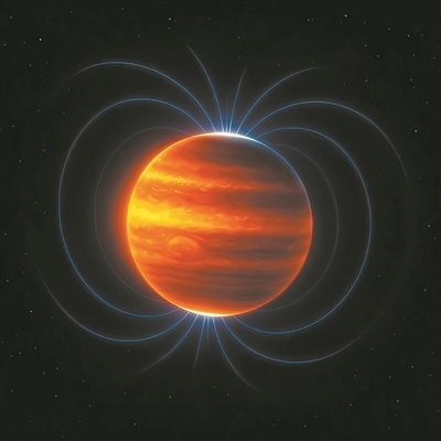 木星磁場（藝術(shù)圖）。圖片來源：物理學(xué)家組織網(wǎng)